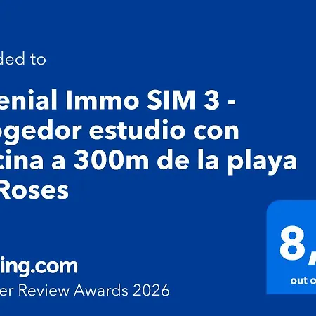 Apartamento Milenial Immo Sim 3 - Acogedor Estudio Con Piscina A 300m De La Playa De Rosas